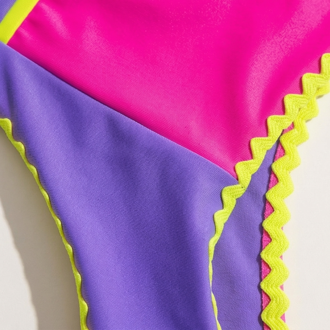 Solara™ Color Block Sporty 3 Piece Bikini Set