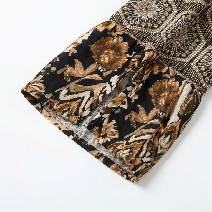 Vivara™ – Elegant V Neck Printed Dress