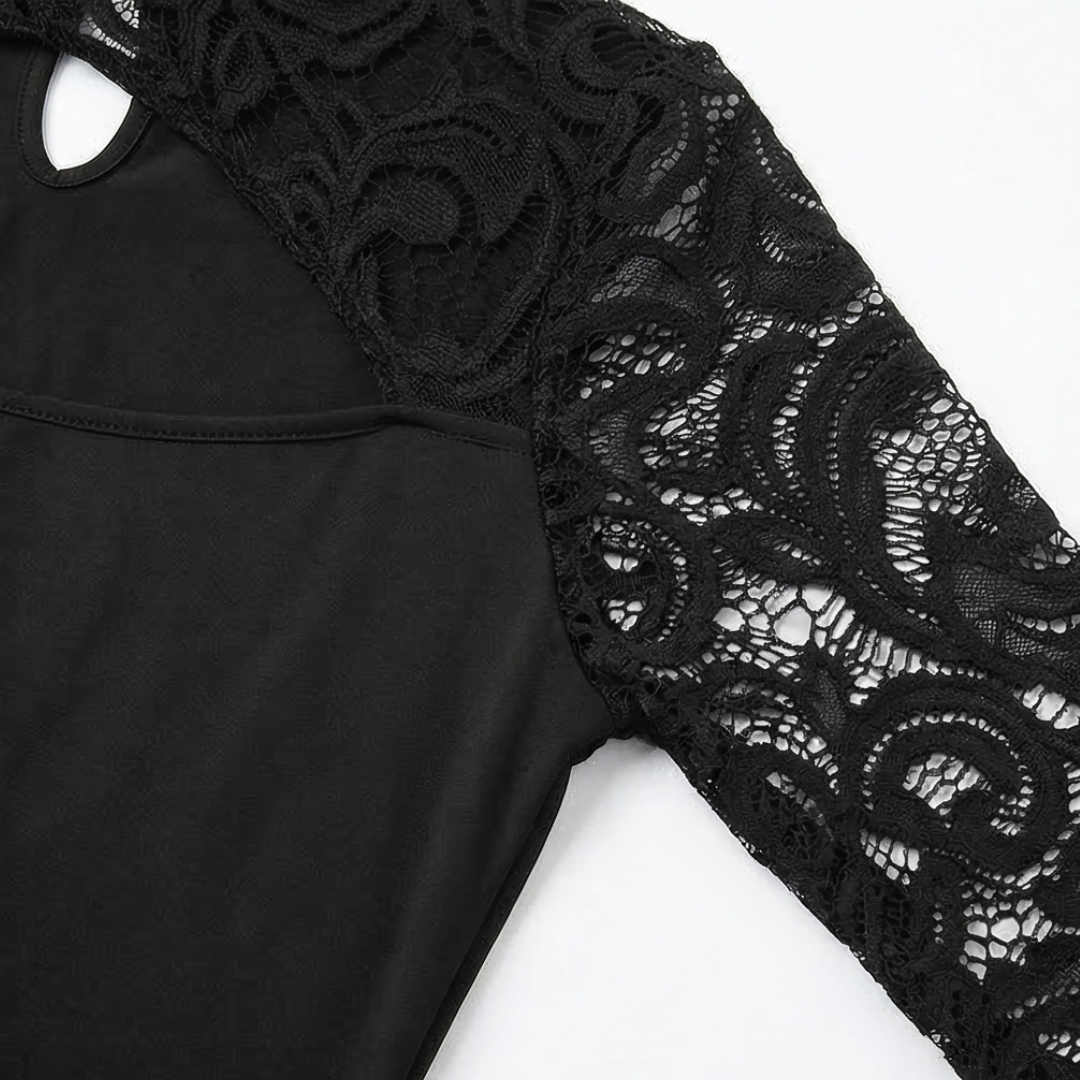 Velesse™ – Asymmetrical Lace Sleeve Top