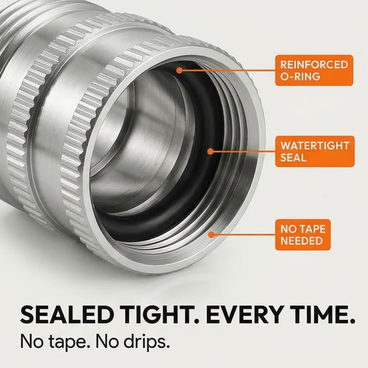 Flowsnap™ – Stainless Steel Garden Hose Quick Connect Set