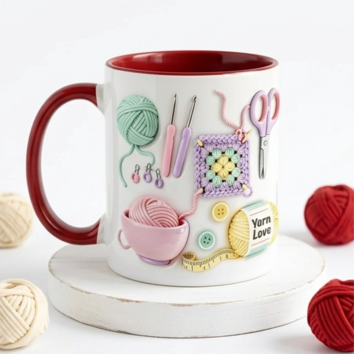 Yarnlove™ – 3D Crafting Mug for Knitters and Crocheters