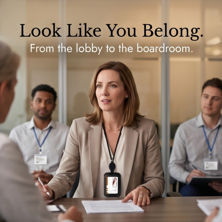 Carden™ – Retractable Faux Leather Badge Holder
