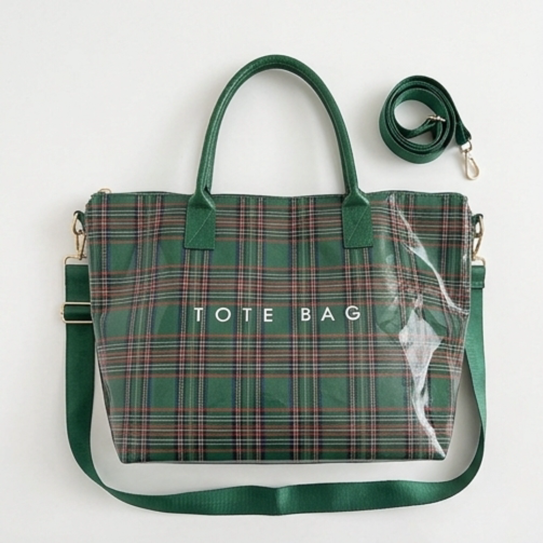 Carroway™ Glossy Checkered Tote Bag