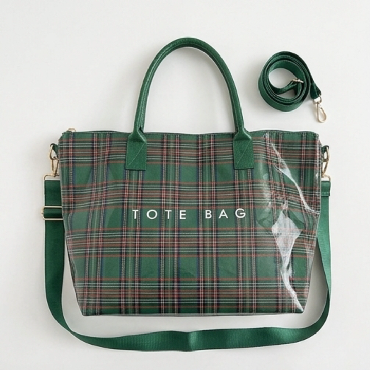 Carroway™ Glossy Checkered Tote Bag