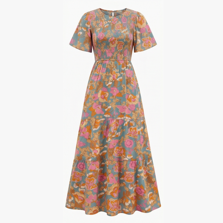Florenza™ – Smocked Floral Maxi Dress for Spring