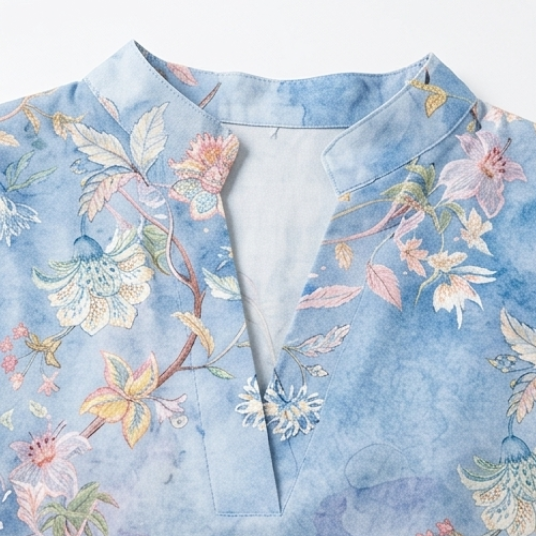 Florenza™ – Watercolor Floral V-Neck Blouse