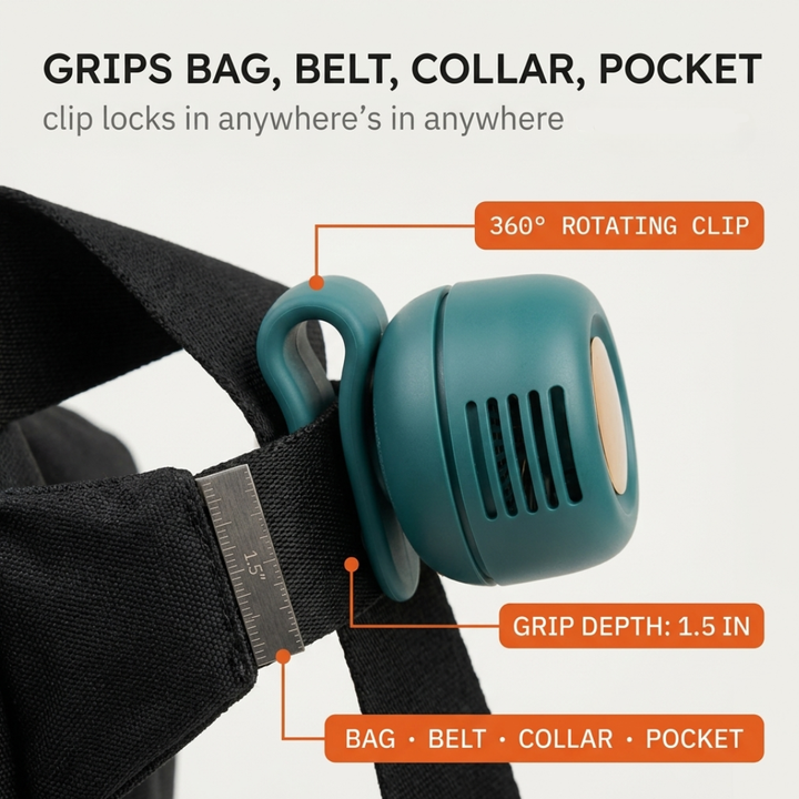 Breezly™ – Hands-Free Clip-On Cooling Fan