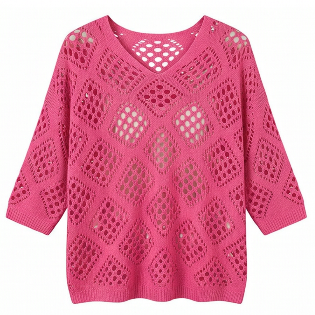 Sunfara™ – Bohemian Crochet V-Neck Top