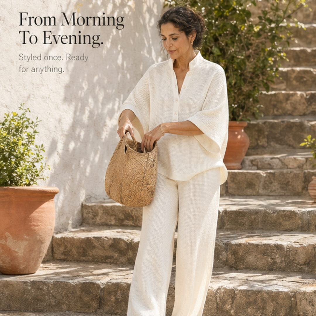 Vienelle™ Waffle-Knit Two-Piece Set for Effortless Everyday Style