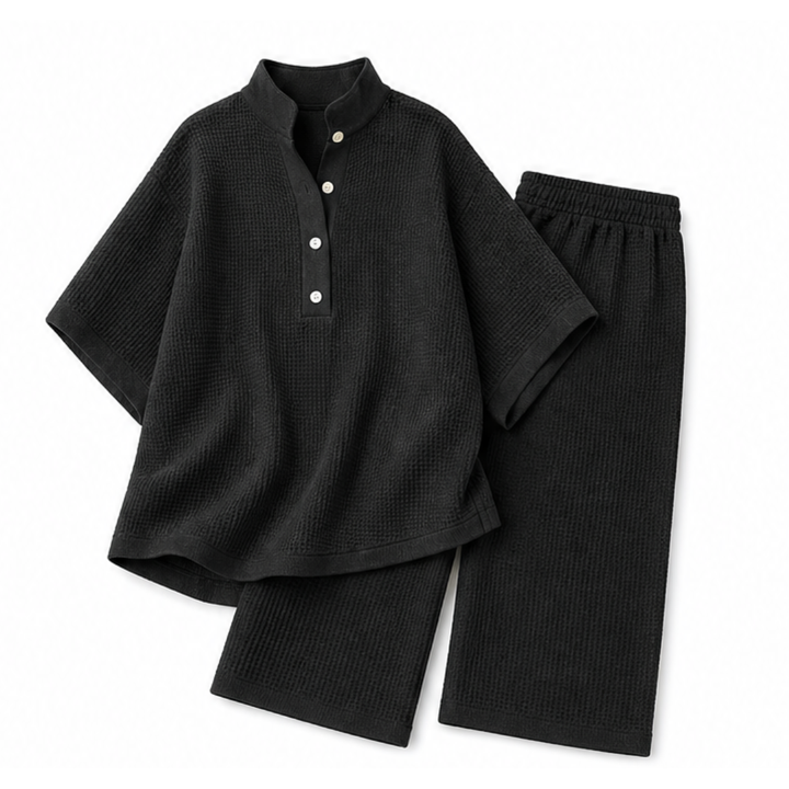Vienelle™ Waffle-Knit Two-Piece Set for Effortless Everyday Style