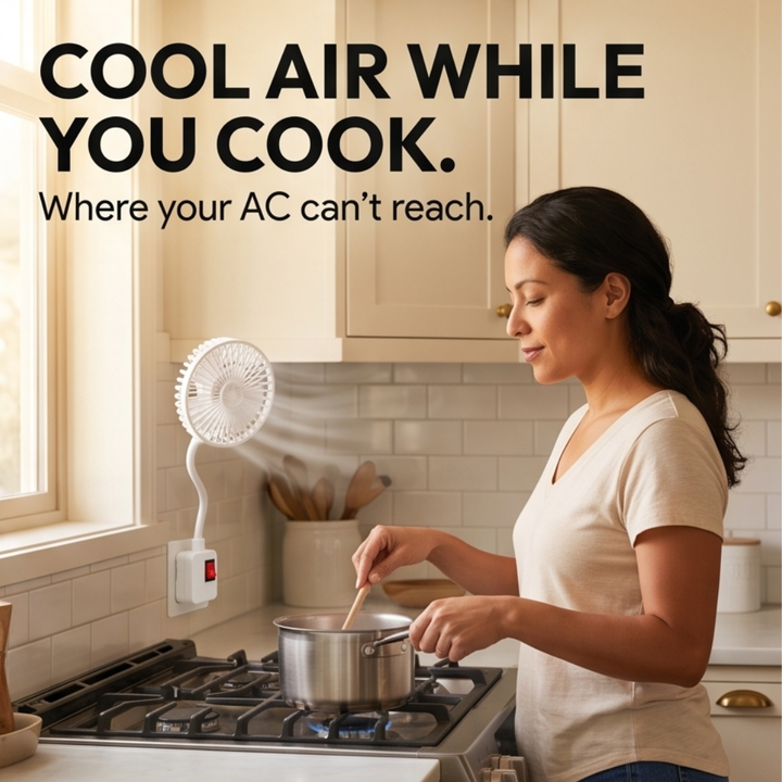 Breezely™ — Plug-In Mini Fan with Flexible Neck