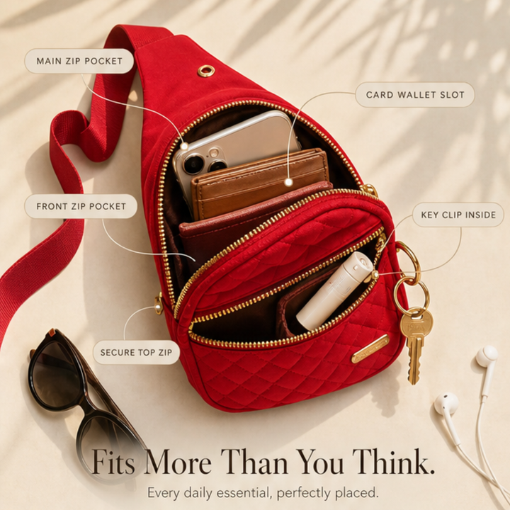 Velora™ – Quilted Crossbody Sling Bag