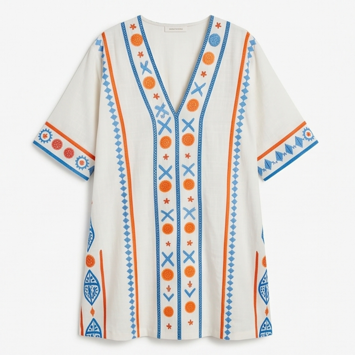 Sienna™ Embroidered Kaftan Mini Dress for Vacation