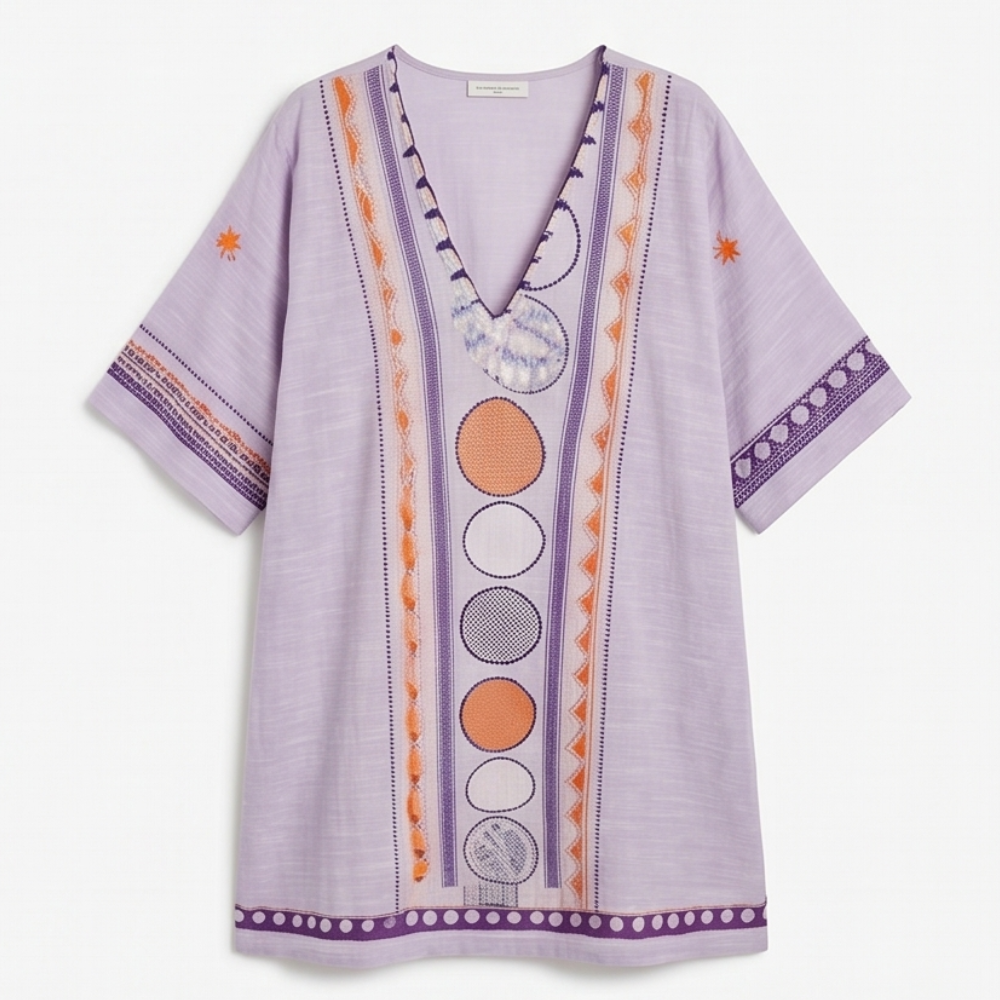 Sienna™ Embroidered Kaftan Mini Dress for Vacation