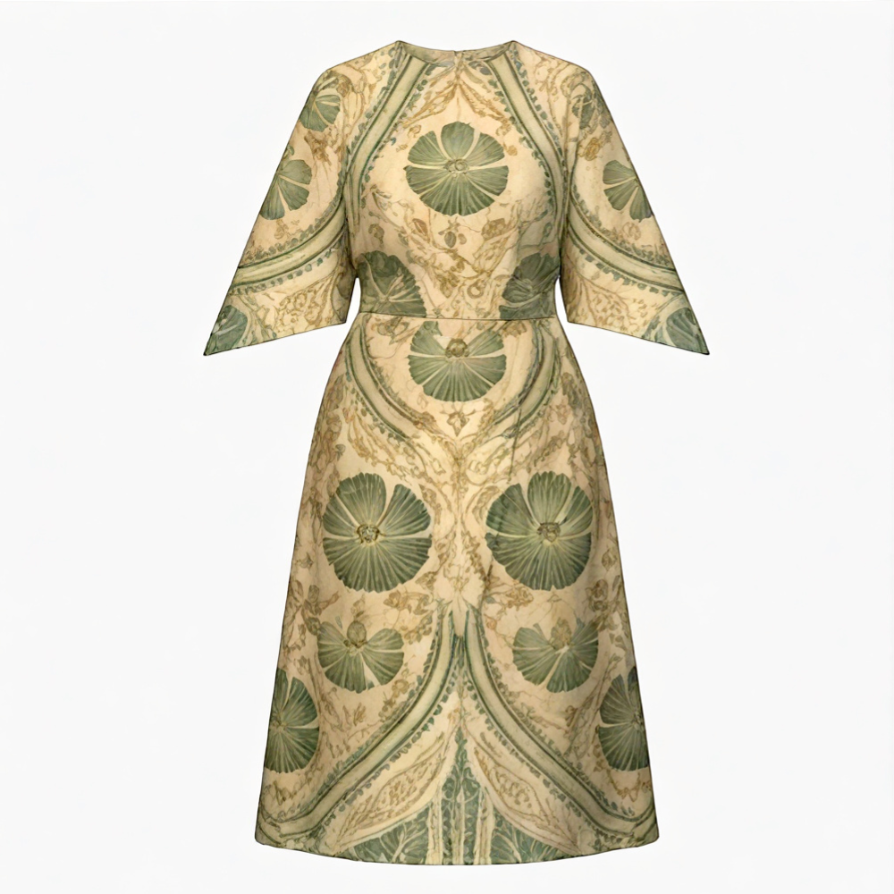 Serenza™ Vintage Tapestry Midi Dress for Curves
