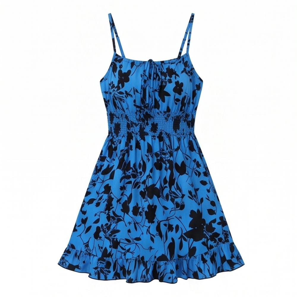 Soleia™ – Tie-Front Smocked Mini Sundress