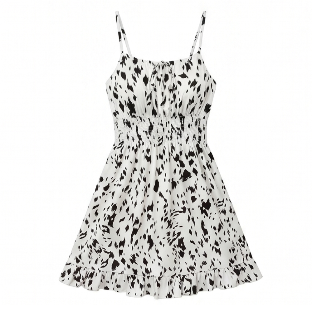 Soleia™ – Tie-Front Smocked Mini Sundress