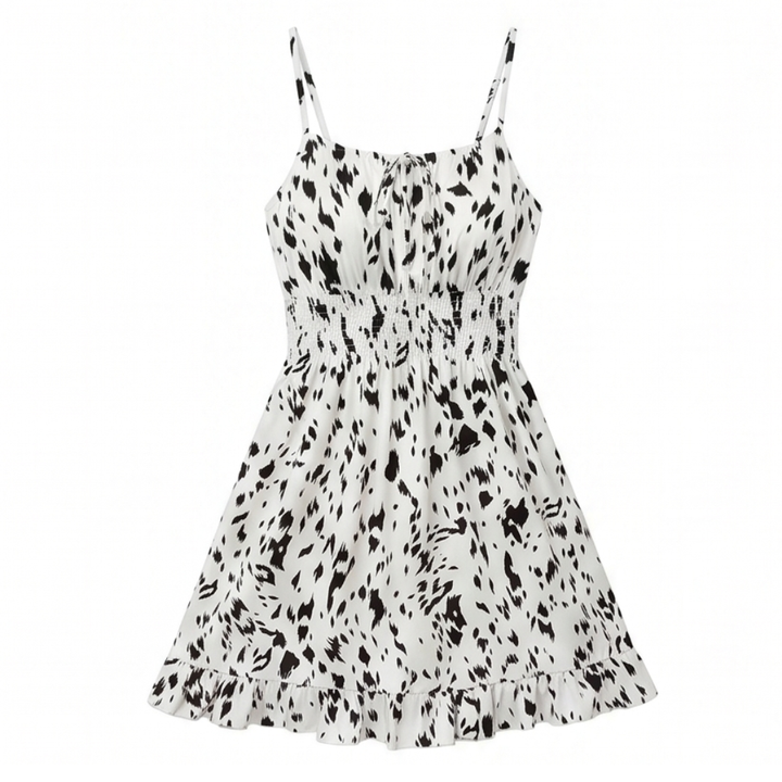 Soleia™ – Tie-Front Smocked Mini Sundress