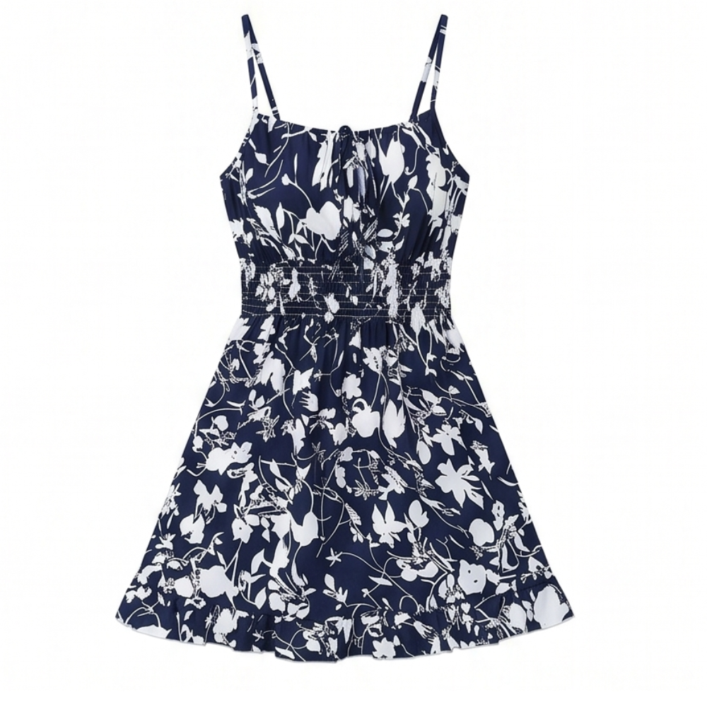 Soleia™ – Tie-Front Smocked Mini Sundress