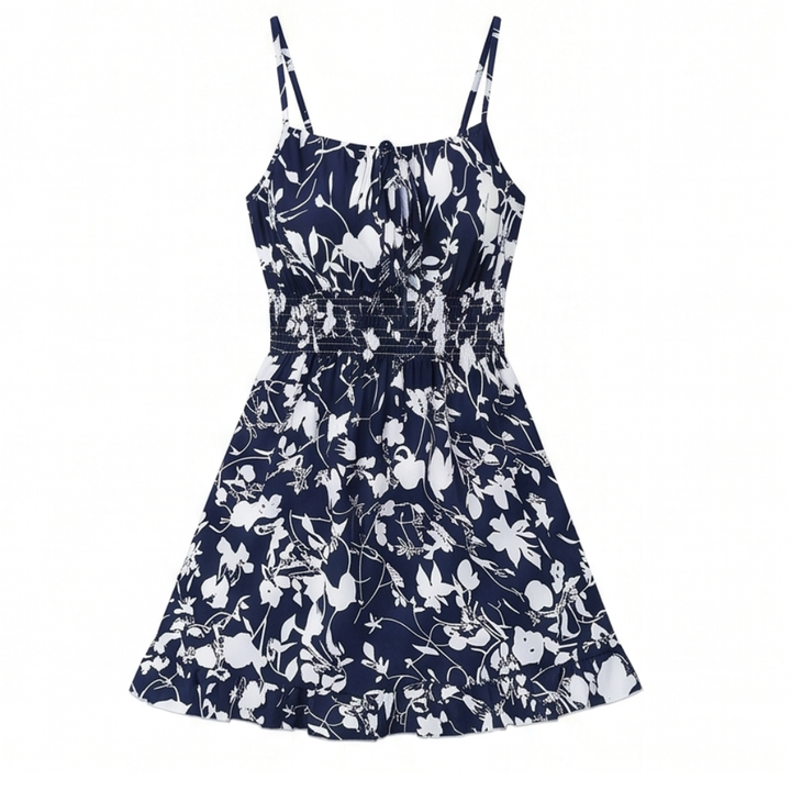 Soleia™ – Tie-Front Smocked Mini Sundress
