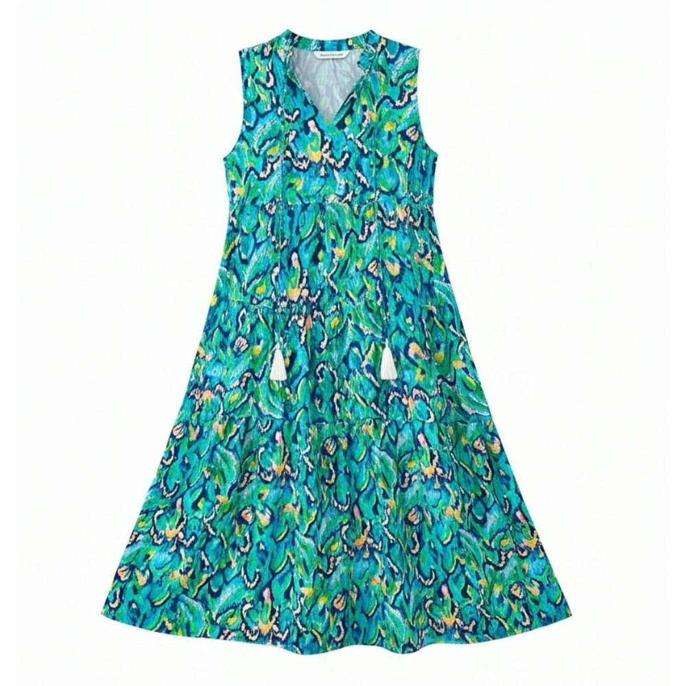 Soleia™ – Tiered Boho Midi Dress for Effortless Summer Days