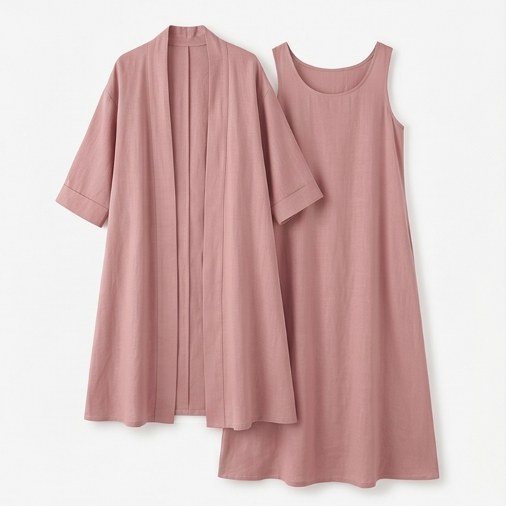 Lunavia™ Linen Cotton Two Piece Set with Duster