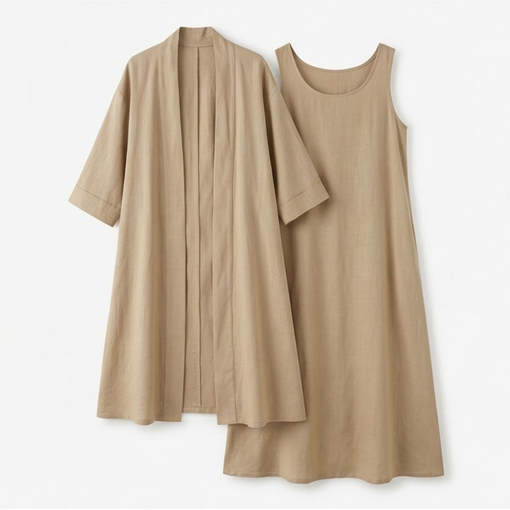 Lunavia™ Linen Cotton Two Piece Set with Duster