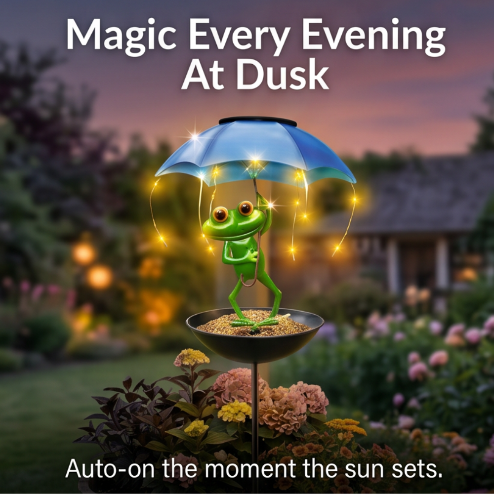 Magic Frog™ – Solar Garden Lamp with Bird Feeder