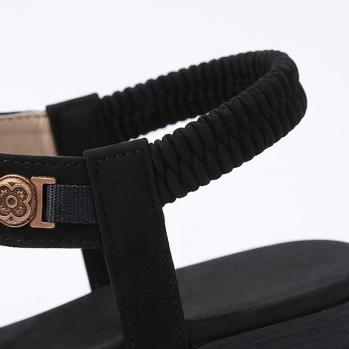 Soluna™ – Boho Flat Sandals with Gold Floral Charms