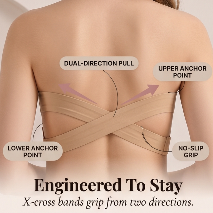 Stayva™ – Strapless Bra with Crossover Back