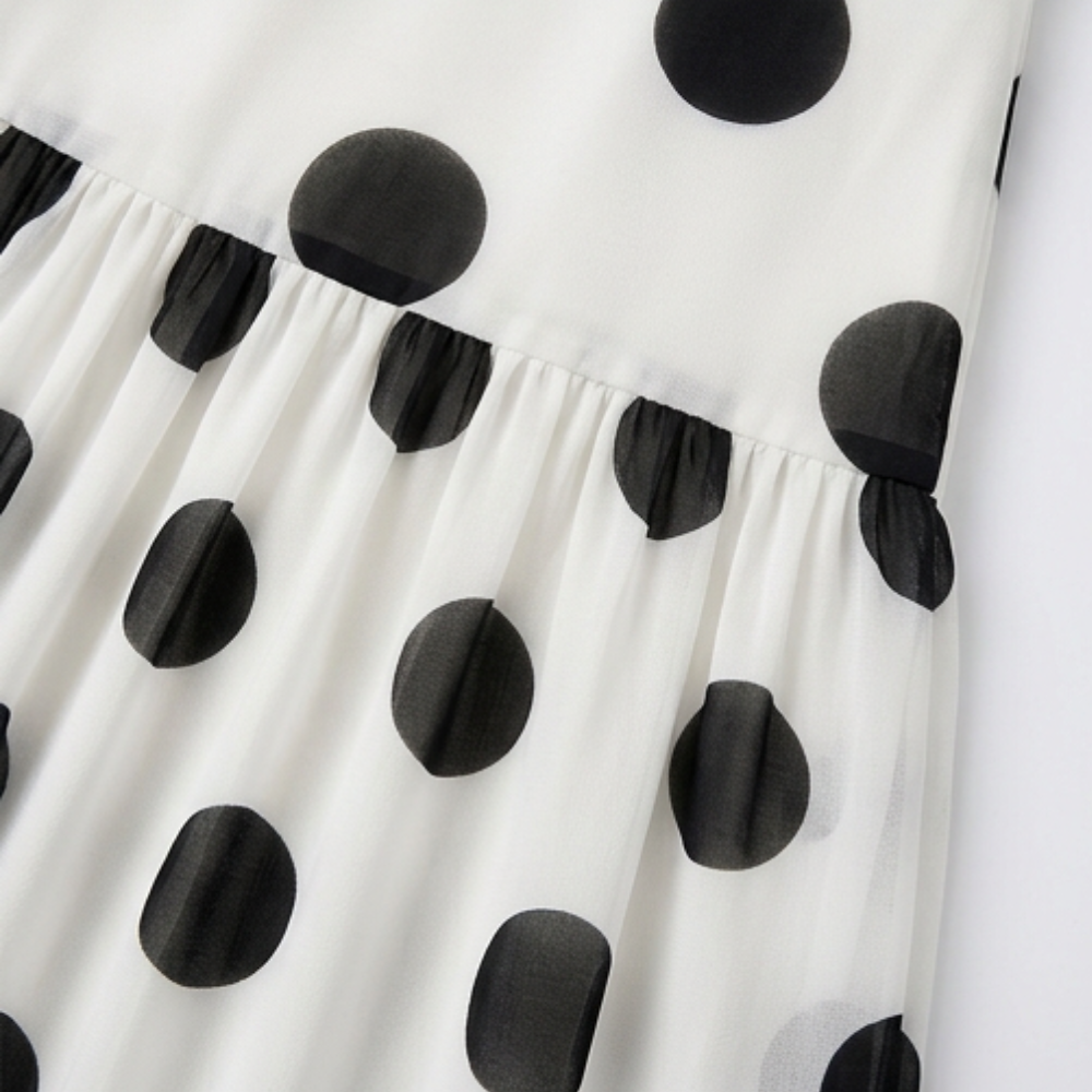 Soliana™ – Sheer Tiered Polka Dot Dress