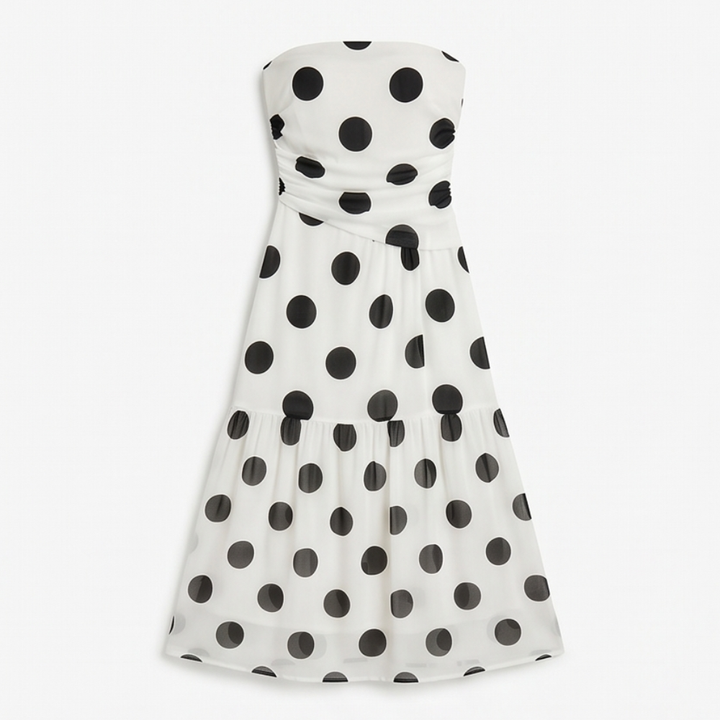 Soliana™ – Sheer Tiered Polka Dot Dress