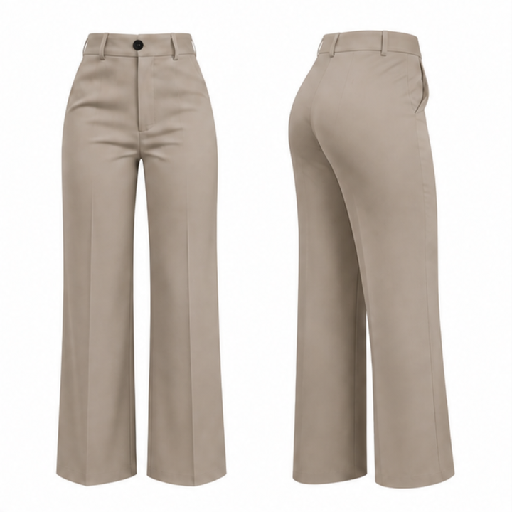 Velora - Women's High-Waist Wide-Leg Trousers with Pockets