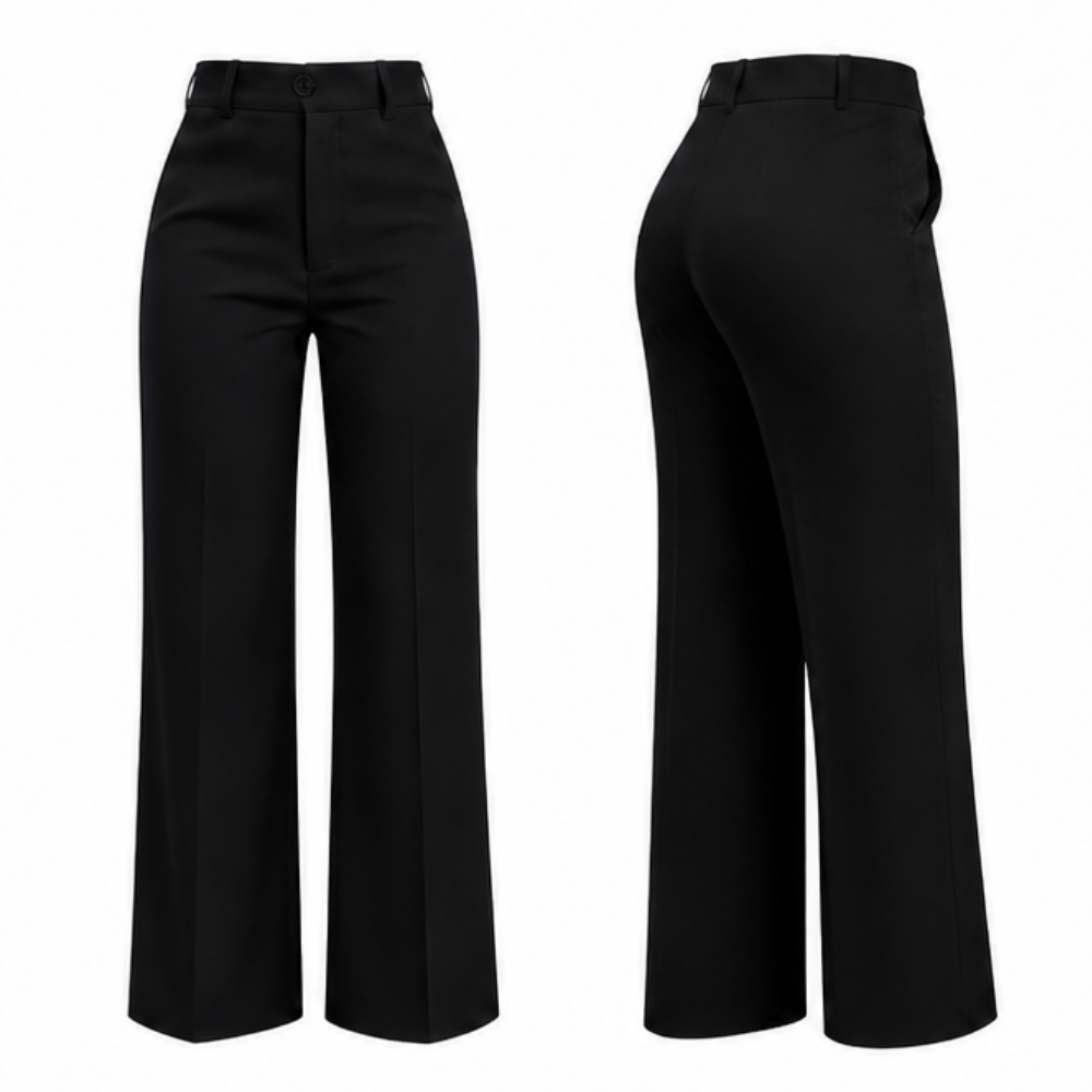 Velora - Women's High-Waist Wide-Leg Trousers with Pockets