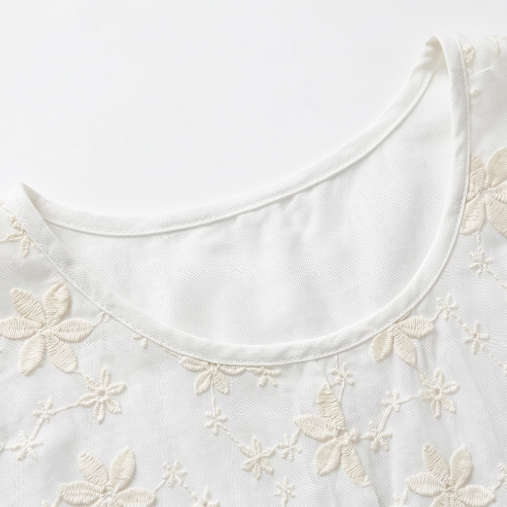 Floralé - Women's Embroidered Floral Peplum Blouse