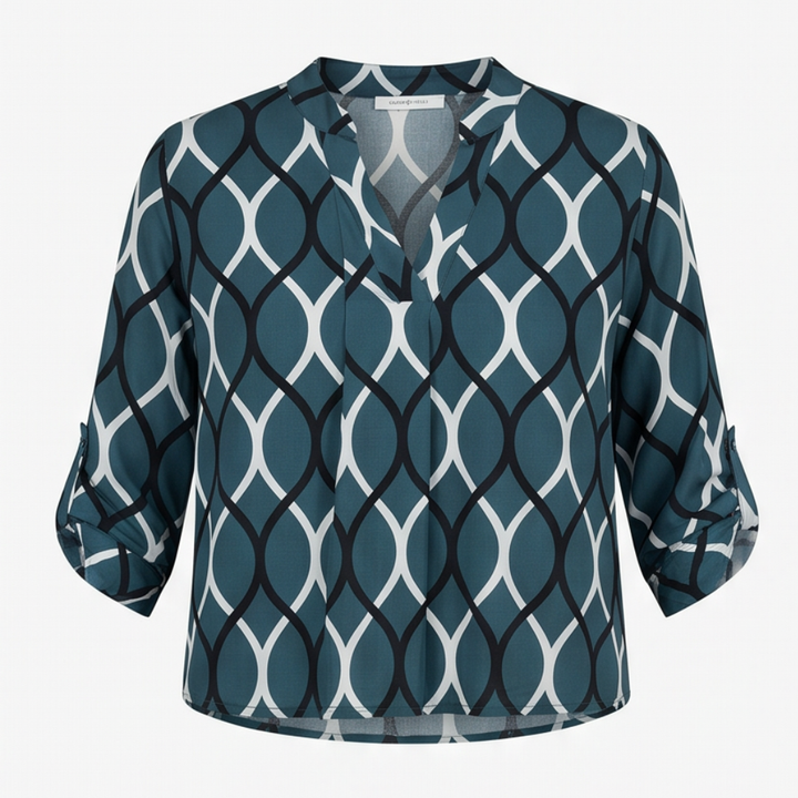 Nora™ – Flowy Printed V-Neck Blouse