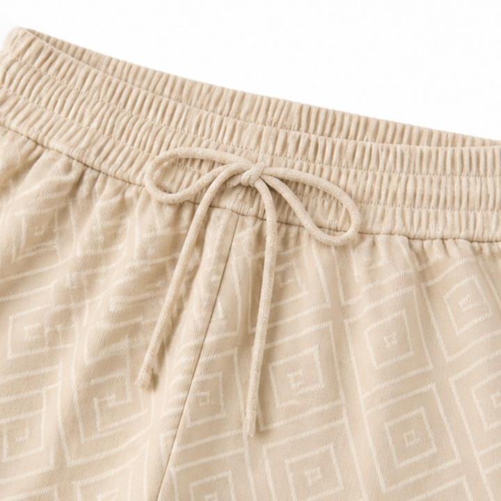 Lunavia™ – Collared Two-Piece Set with Drawstring Wide-Leg Pants