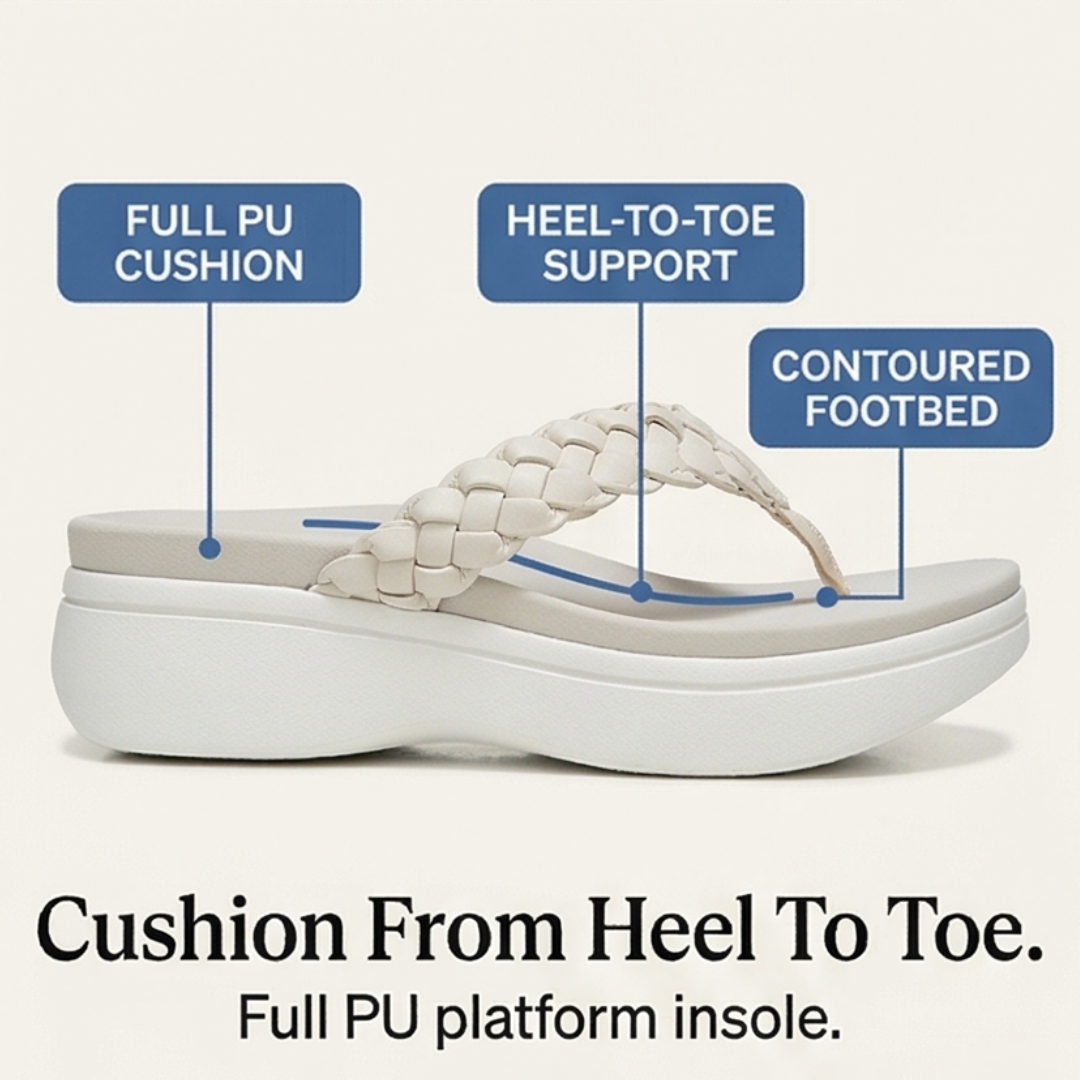 Soléna™ – Braided Platform Sandal for All Day Comfort