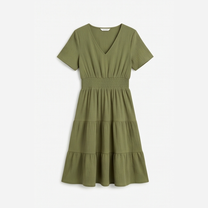 Solenna™ Smocked Waist Tiered Mini Dress