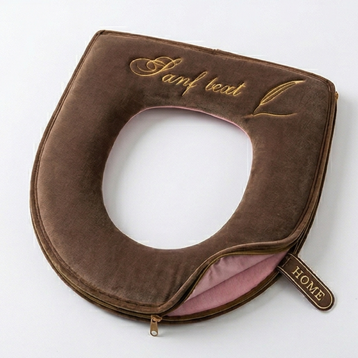 Coziseat™ – Soft Velvet Toilet Seat Cover with Zipper
