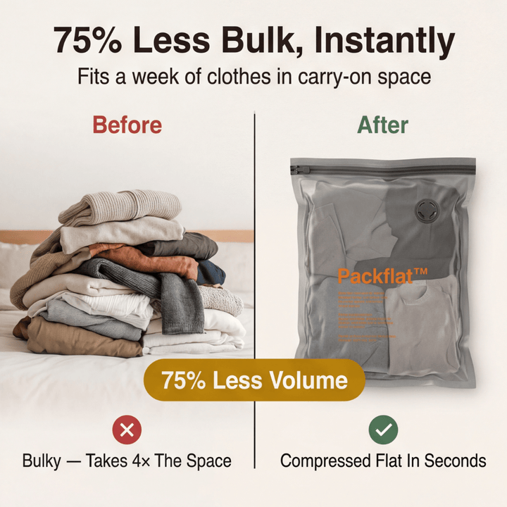 Packflat™ – Space Saving Vacuum Bags with Electric Pump