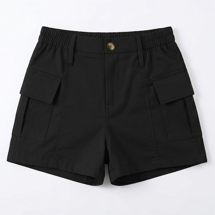 Curvella™ – High-Waisted Stretch Cargo Shorts
