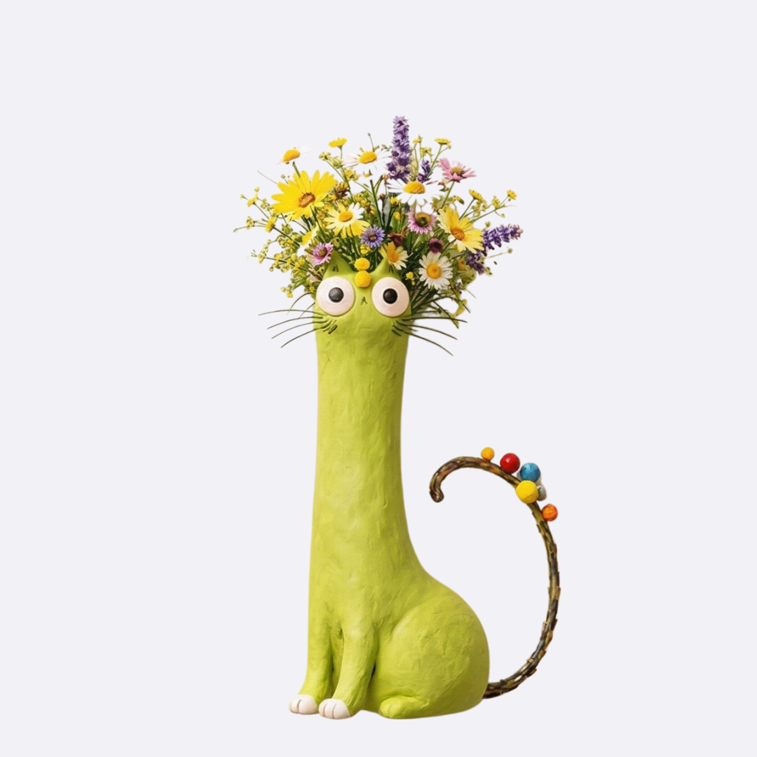 Felina™ – Handmade Ceramic Cat Flower Vase