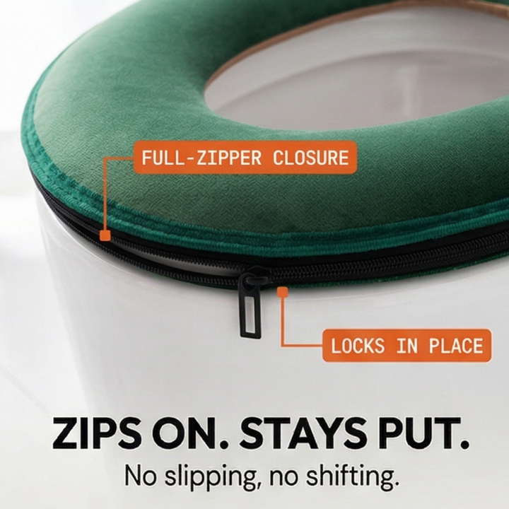 Coziseat™ – Soft Velvet Toilet Seat Cover with Zipper
