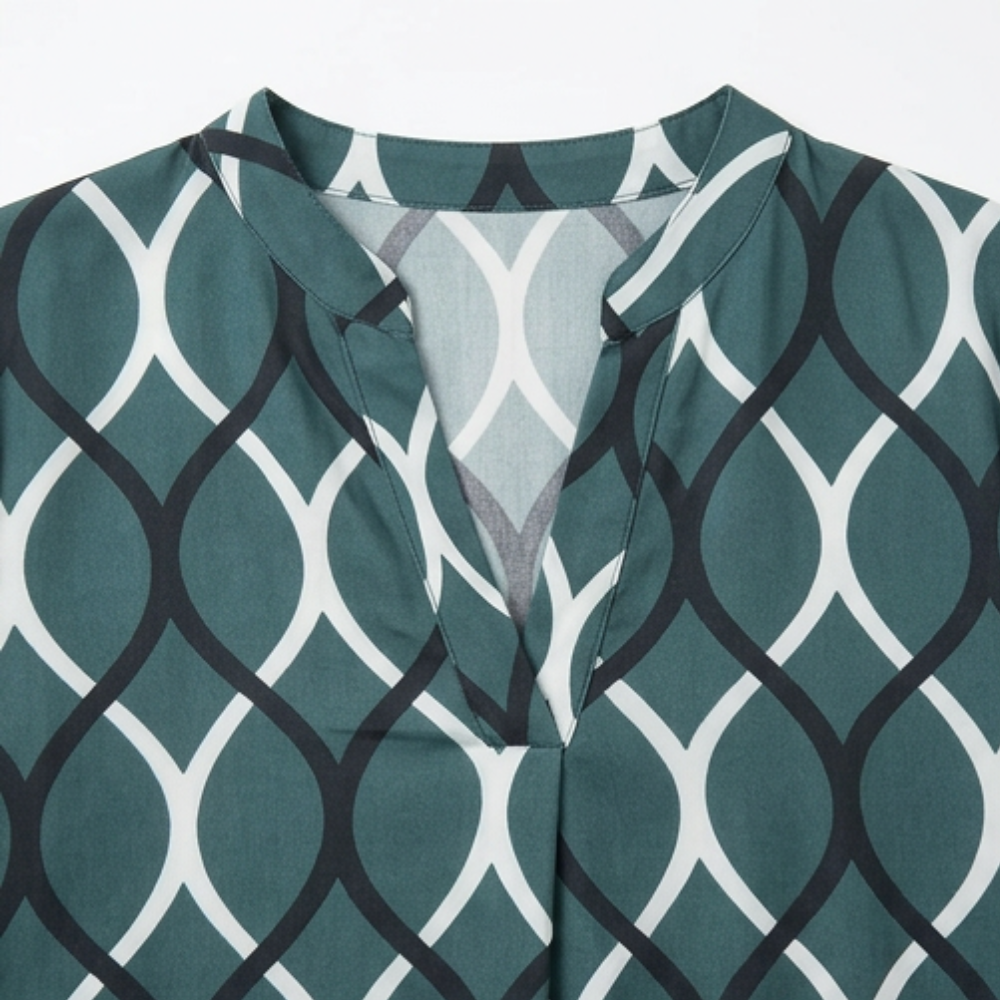 Nora™ – Flowy Printed V-Neck Blouse