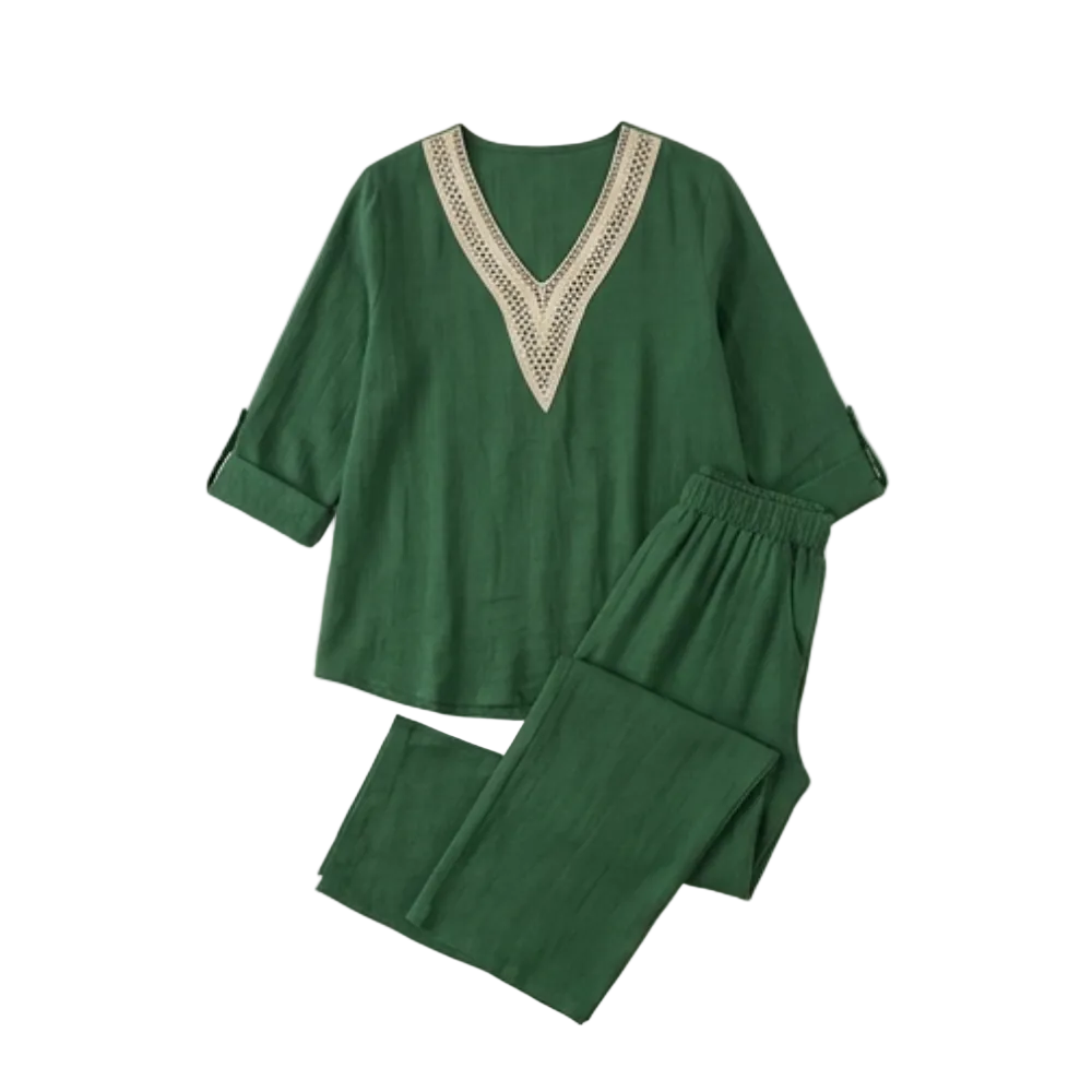 Lunavia™ – Crochet V-Neck Set
