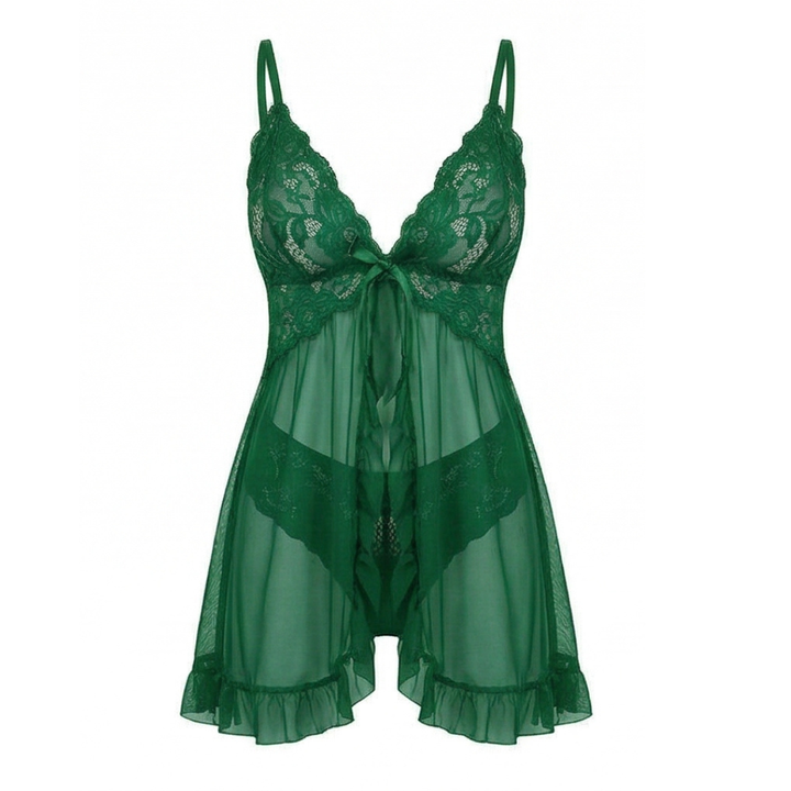 Lunaire™ – Floral Lace Babydoll Nightgown