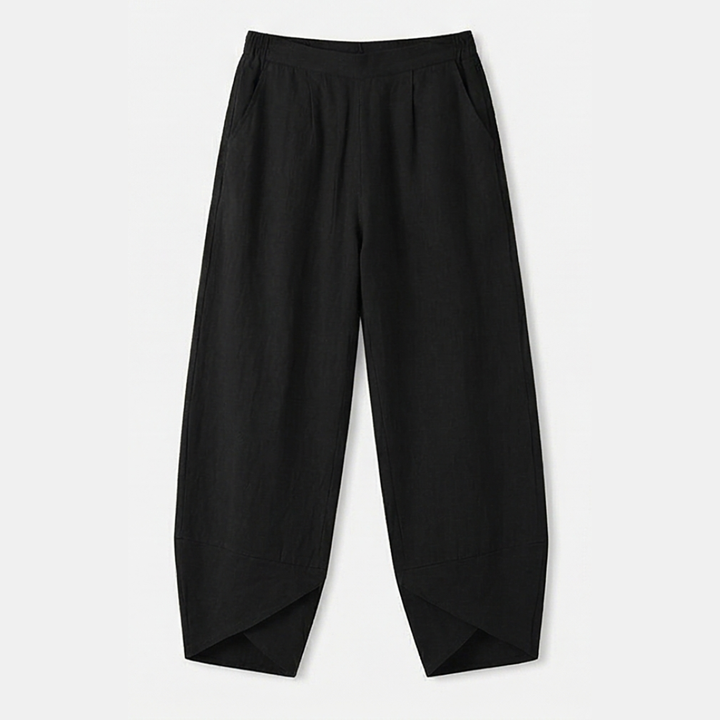 Brezia™ – Asymmetric Linen Blend Cropped Pants