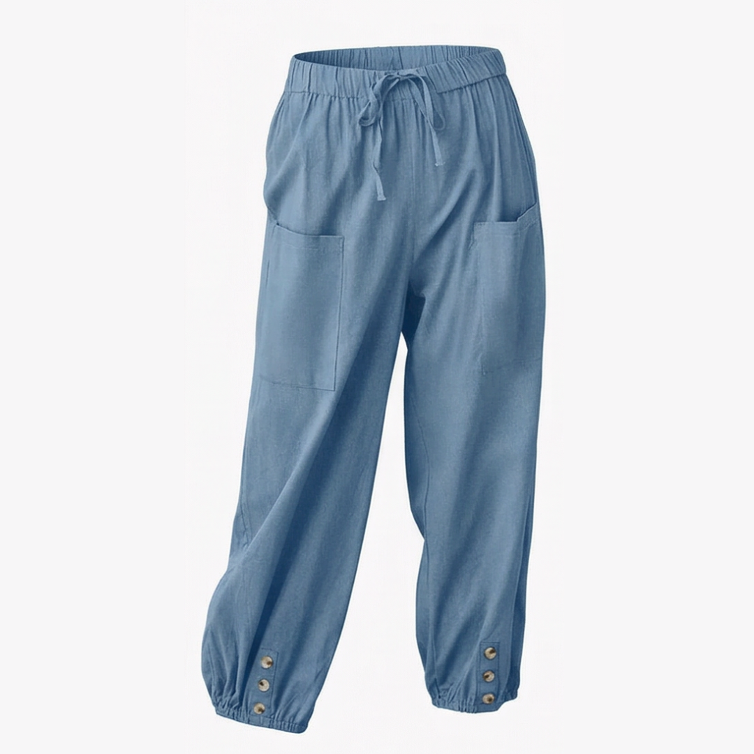Brezia™ – Relaxed Fit Cotton Linen Capris