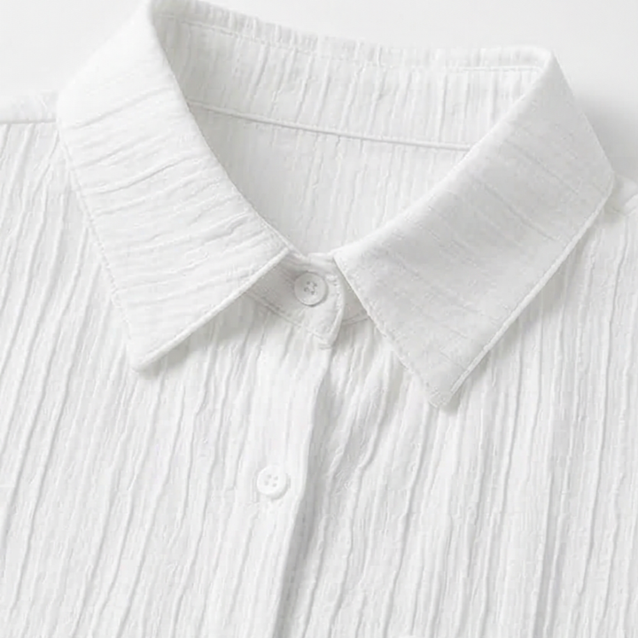 Vivara™ – Textured Crinkle Button Down Blouse